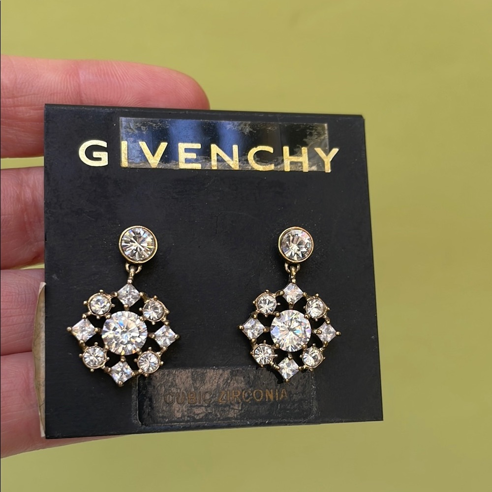 Givenchy Gold with cubic zirconia Earrings in original packaging